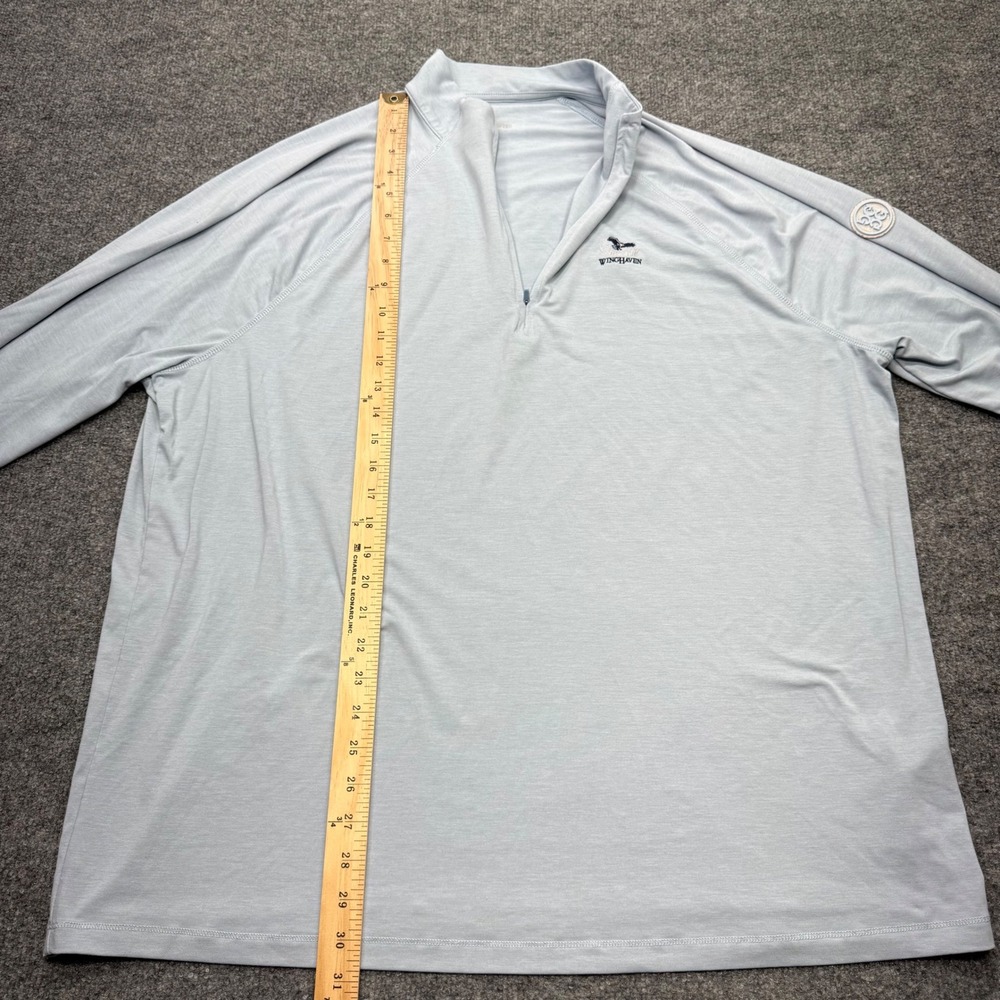 G/FORE Winghaven Quarter Zip Pullover Mens XXL Light Blue Long Sleeve Golf Top - Picture 6 of 8